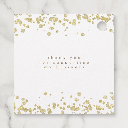 Glitzer Party Rose und Gold Vielen Dank Geschenkanhänger (Rückseite)