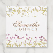 Glitzer Party Rose und Gold Vielen Dank Geschenkanhänger (Vorderseite)