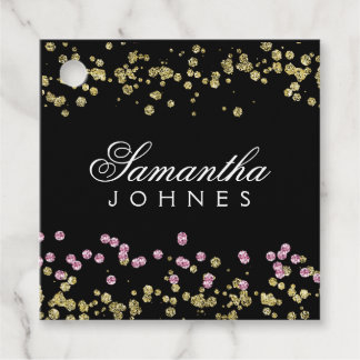 Glitzer Party Rose und Gold Vielen Dank Geschenkanhänger