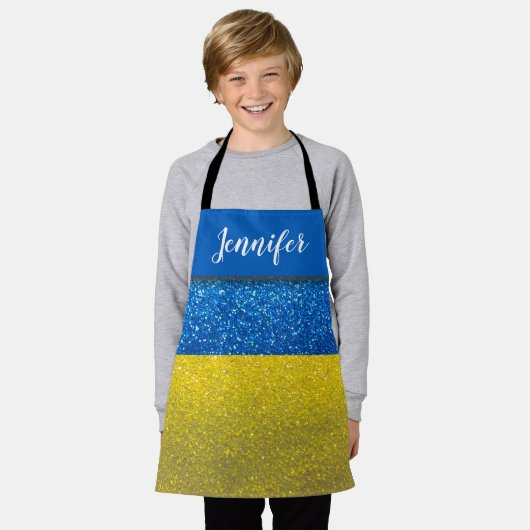 Glitzer Party Ukrainischer Koch Baker Artist Ukrai Schürze (Getragen)