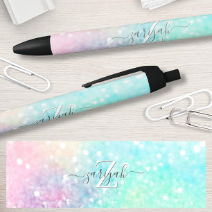 Glitzer Pastel Bokeh Girly Colorful Pattern Kugelschreiber