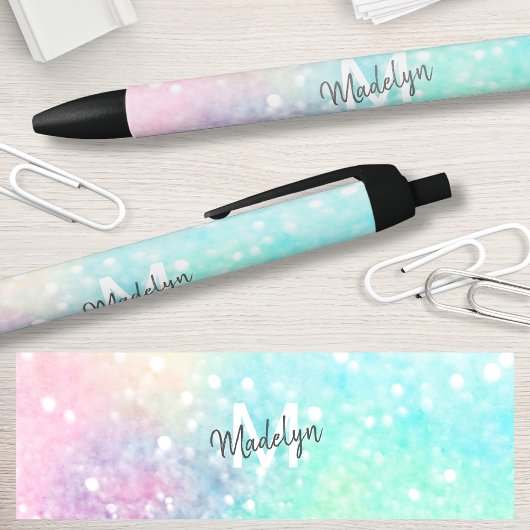 Glitzer Pastel Bokeh Girly Colorful Pattern Kugelschreiber