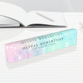 Glitzer Pastel Bokeh Girly Colorful Pattern Namensplakette