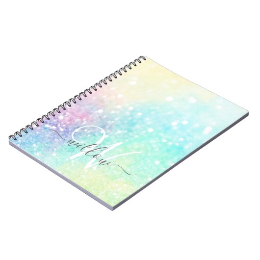 Glitzer Pastel Bokeh Girly Colorful Pattern Notizblock (Linke Seite)