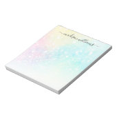 Glitzer Pastel Bokeh Girly Colorful Pattern Notizblock (Rotiert)