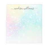 Glitzer Pastel Bokeh Girly Colorful Pattern Notizblock (Vorderseite)