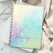 Glitzer Pastel Bokeh Girly Colorful Pattern Notizblock