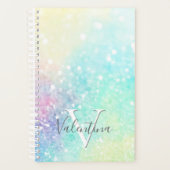 Glitzer Pastel Bokeh Girly Colorful Pattern Planer (Vorderseite)
