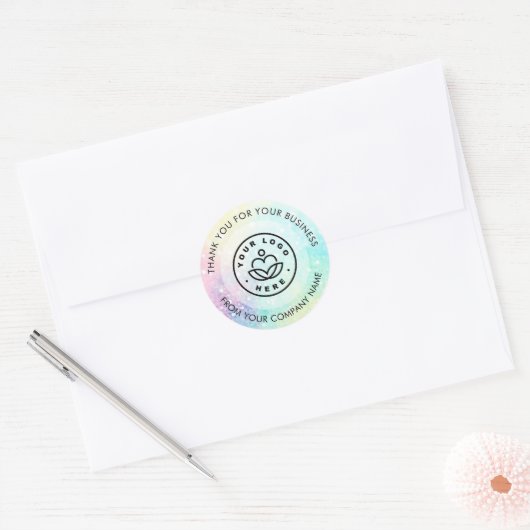 Glitzer Pastel Bokeh Girly Colorful Pattern Runder Aufkleber (Umschlag)