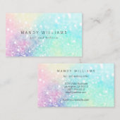Glitzer Pastel Bokeh Girly Colorful Pattern Visitenkarte (Vorne/Hinten)