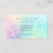 Glitzer Pastel Bokeh Girly Colorful Pattern Visitenkarte (Rückseite)