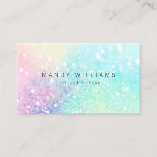 Glitzer Pastel Bokeh Girly Colorful Pattern Visitenkarte (Vorderseite)