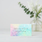 Glitzer Pastel Bokeh Girly Colorful Pattern Visitenkarte (Stehend Vorderseite)