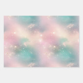 Glitzer Pastel Milky Way Galaxy Individuelle Name Geschenkpapier Set (Vorderseite)