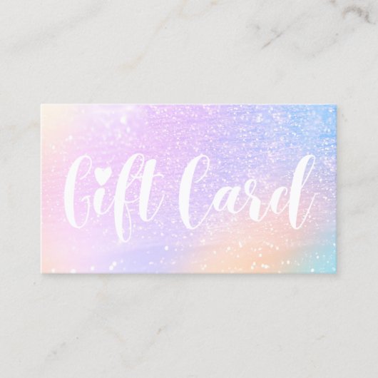 Glitzer Pastel Rainbow Store Geschenkkarten Visitenkarte (Vorderseite)