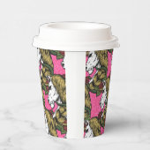 Glitzer Pastete Rosa Krieger Einhorn Papiertüten Pappbecher (Rechts)