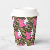 Glitzer Pastete Rosa Krieger Einhorn Papiertüten Pappbecher (Vorderseite)