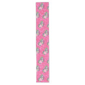 Glitzer Pastle Pink Einhorn Long Table Runner Großer Tischläufer (Vorderseite)