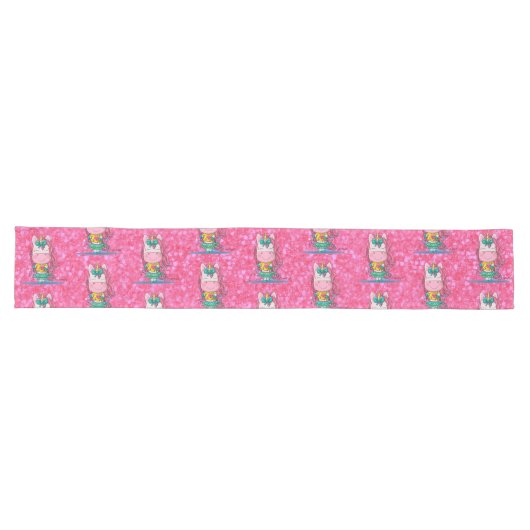 Glitzer Pastle Pink Einhorn Long Table Runner Großer Tischläufer (Horizontal)