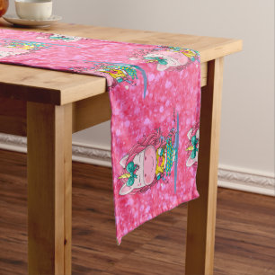 Glitzer Pastle Pink Einhorn Long Table Runner Großer Tischläufer
