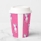 Glitzer Pastle Rosa Einhorn Pappbecher (Links)