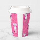 Glitzer Pastle Rosa Einhorn Pappbecher (Rechts)