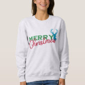 Glitzer Pattern Reindeer, Frohe Weihnachtsgestaltu Sweatshirt (Vorderseite)