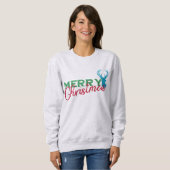 Glitzer Pattern Reindeer, Frohe Weihnachtsgestaltu Sweatshirt (Vorne ganz)