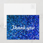 Glitzer Patterns Vielen Dank Neon Blue Sparkle Postkarte (Vorne/Hinten)
