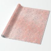 Glitzer Peach Crystal Laurel Gray Silver Diamonds Geschenkpapier (Ungerollt)