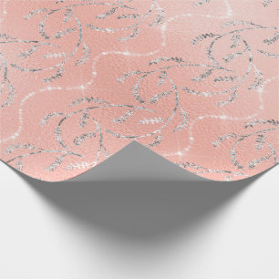 Glitzer Peach Crystal Laurel Gray Silver Diamonds Geschenkpapier
