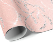 Glitzer Peach Crystal Laurel Gray Silver Diamonds Geschenkpapier (Rolleneckpunkt)