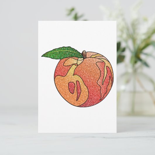 Glitzer Peach Dankeskarte (Stehend Vorderseite)
