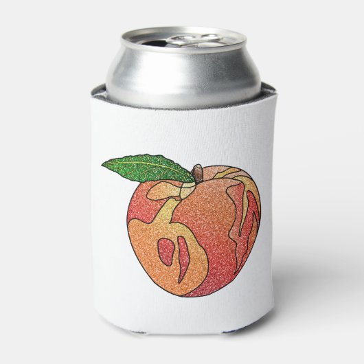 Glitzer Peach Dosenkühler (Kanne Vorderseite)