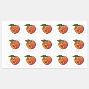 Glitzer Peach Etiketten