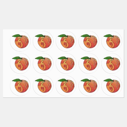 Glitzer Peach Etiketten (Blatt)