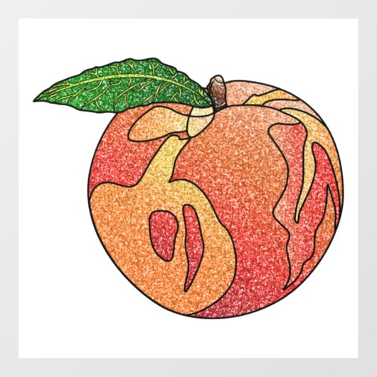 Glitzer Peach Fensteraufkleber (Blatt)