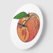 Glitzer Peach Große Wanduhr (Winkel)