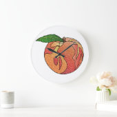 Glitzer Peach Große Wanduhr (Zuhause)