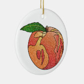 Glitzer Peach Keramik Ornament (Rechts)