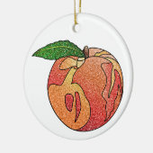 Glitzer Peach Keramik Ornament (Links)