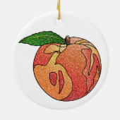 Glitzer Peach Keramik Ornament (Hinten)