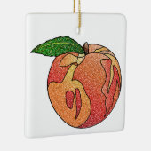 Glitzer Peach Keramikornament (Rechts)