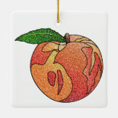 Glitzer Peach Keramikornament (Rückseite)