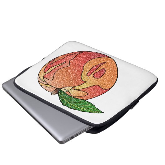 Glitzer Peach Laptopschutzhülle (Vorne Knopf)