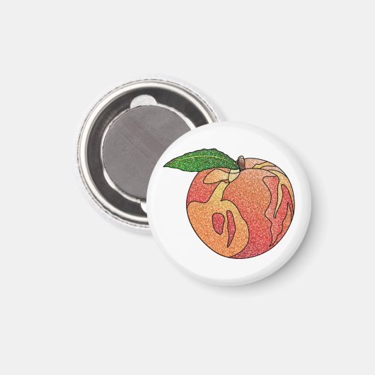 Glitzer Peach Magnet (Vorderseite/Rückseite)