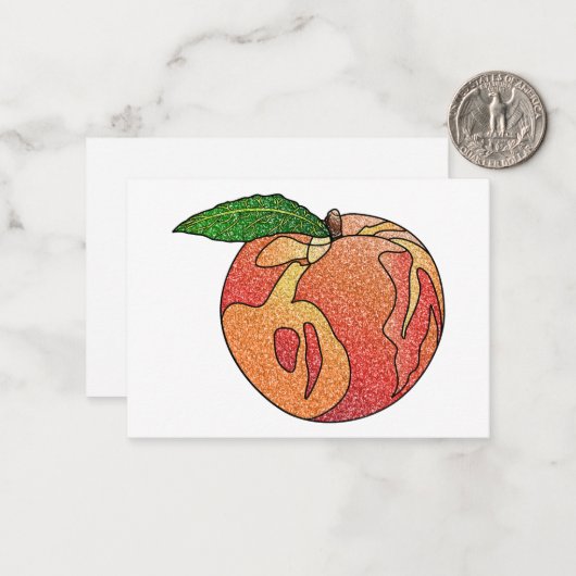 Glitzer Peach Mitteilungskarte (Vorderseite/Rückseite Beispiel)