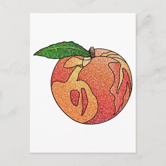 Glitzer Peach Postkarte (Vorderseite)