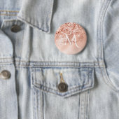 Glitzer Peach Rose Gold Monogramm Button (Beispiel)