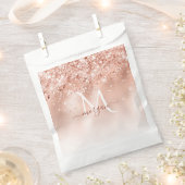 Glitzer Peach Rose Gold Monogramm Geschenktütchen (Ausgeschnitten)